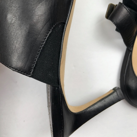 MICHAEL KORS Black LEATHER Sandal Heels Size 6.5 - Picture 5 of 8